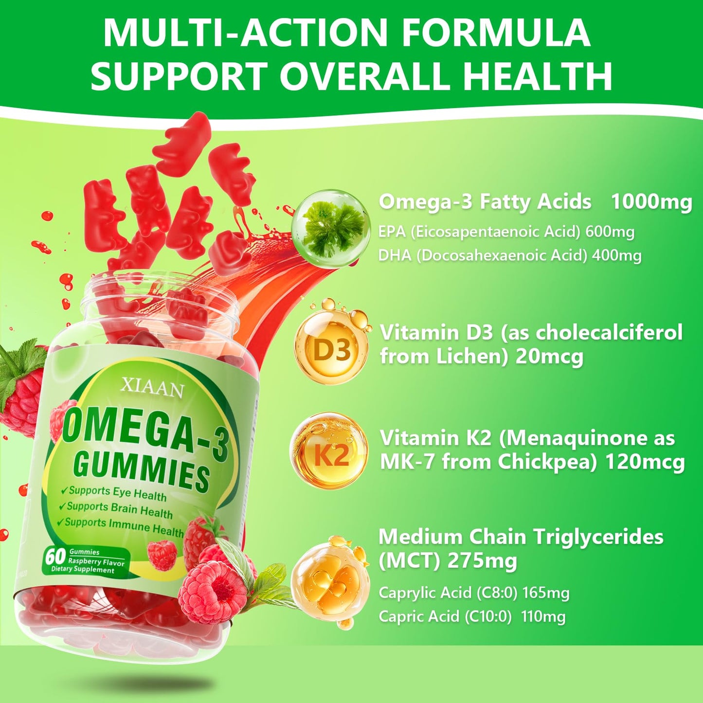 XIAAN Omega-3 Gummies 120 Count