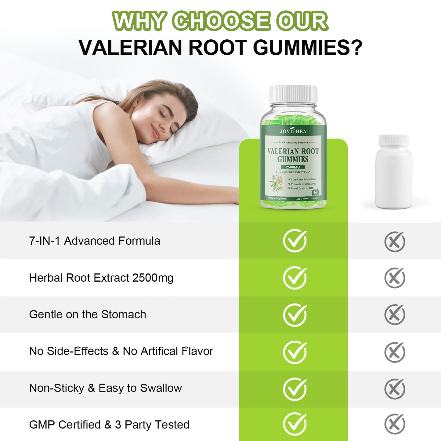 JOVITHEA Organic Valerian Root Gummies 60 Count