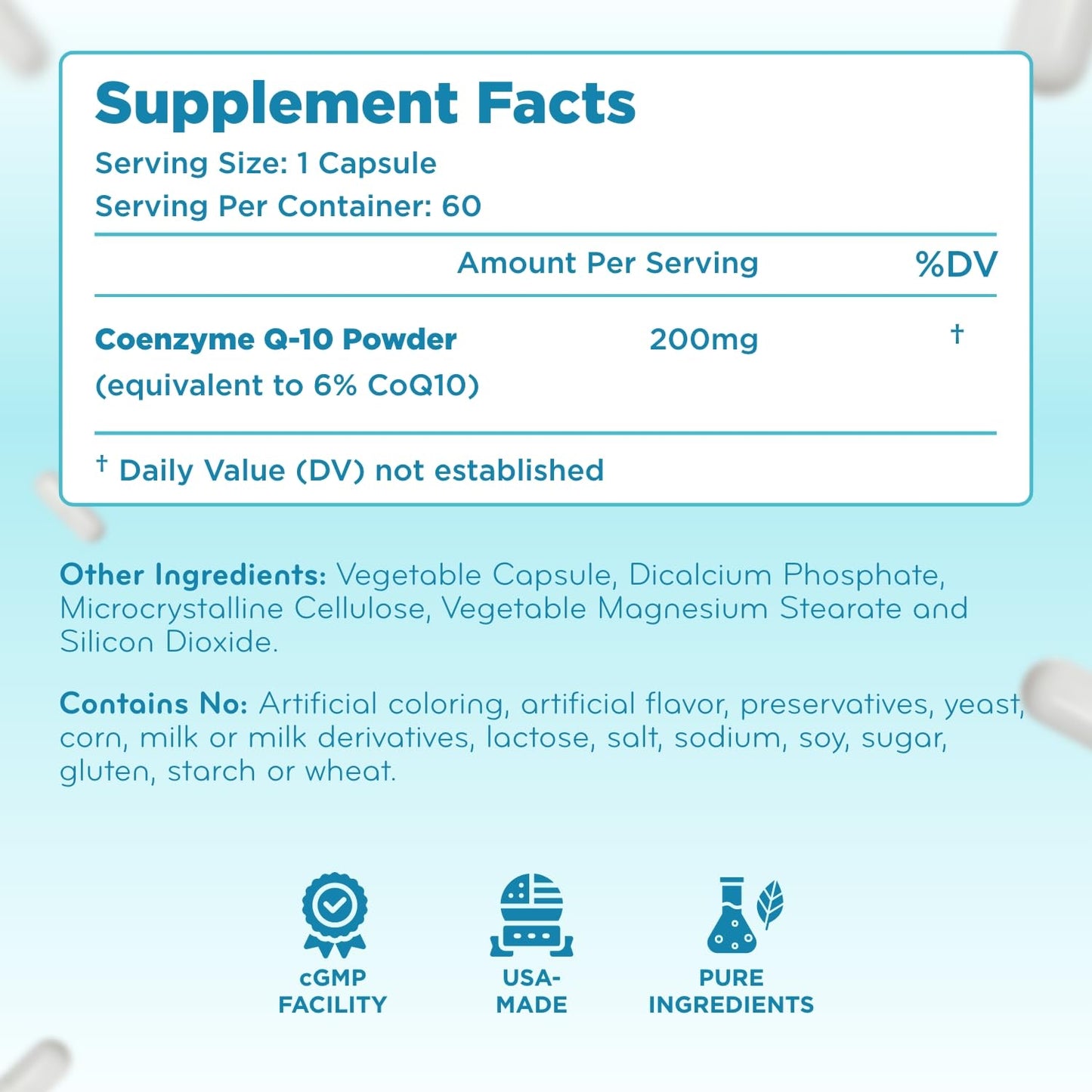 Clear Formulas CoQ10 200mg Quick Absorption Capsules 60 Count