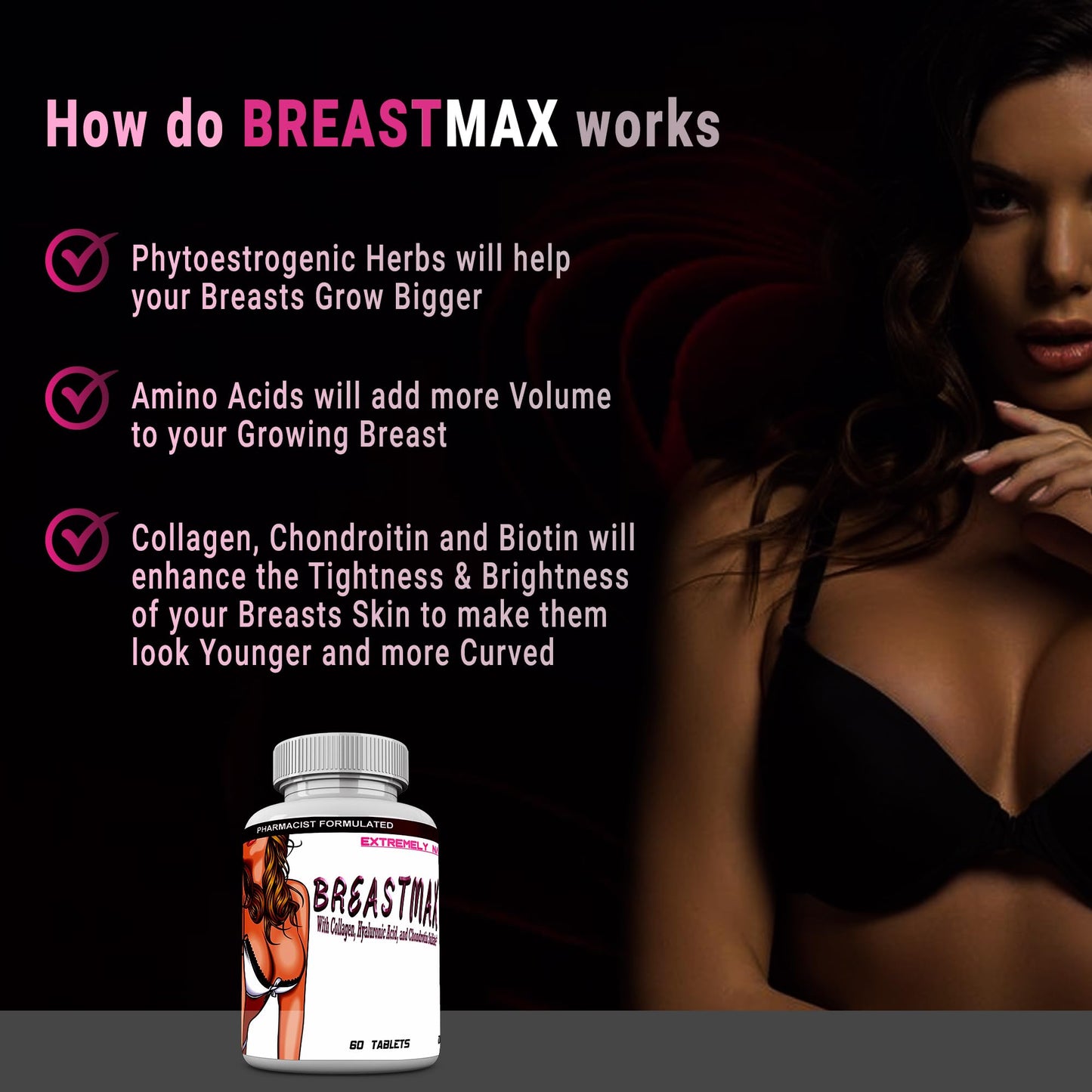 Generic BREASTMAX Bigger Breast Enlargement Supplement Tablet 60 Tablets
