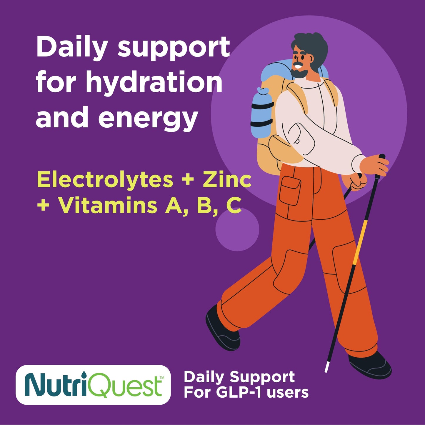 NutriQuest Daily GLP-1 Supplement for Digestion, Hydration, Gut Health Support, Powder, 3.7 oz