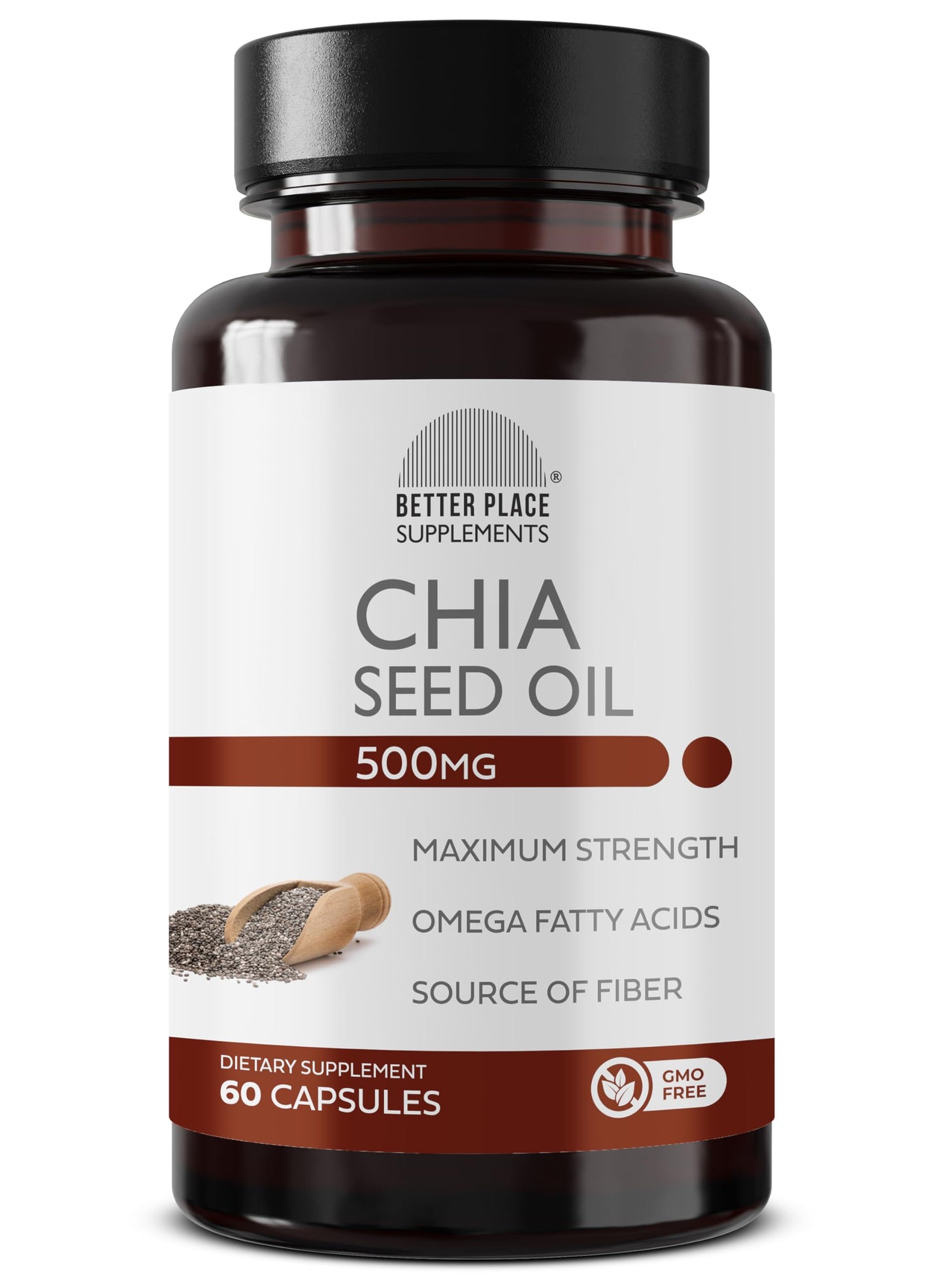 Better Place Organics Chia Seed Oil 500mg Capsules, 60 Count