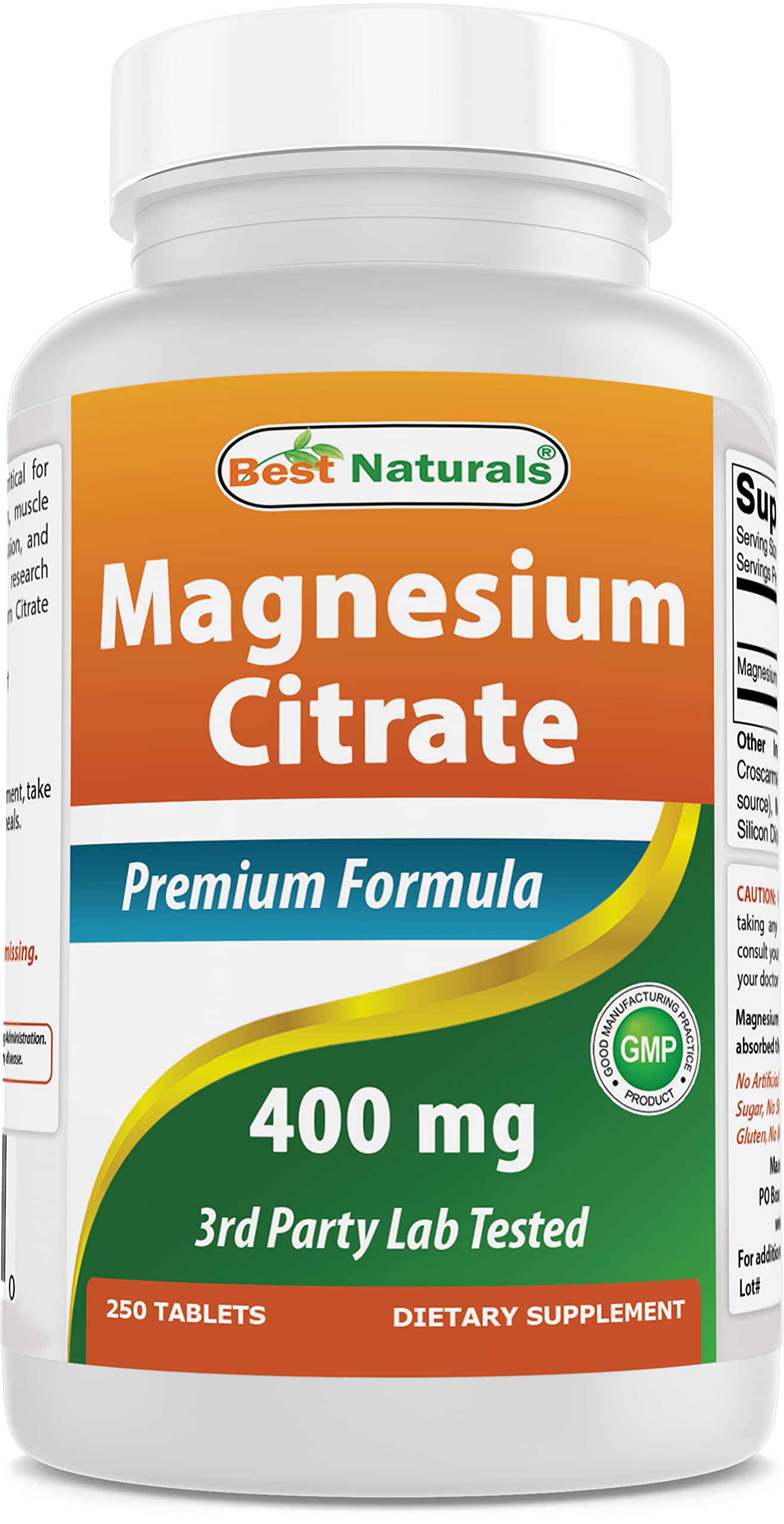Best Naturals Magnesium Citrate 400 mg Tablets, 250 Tablets
