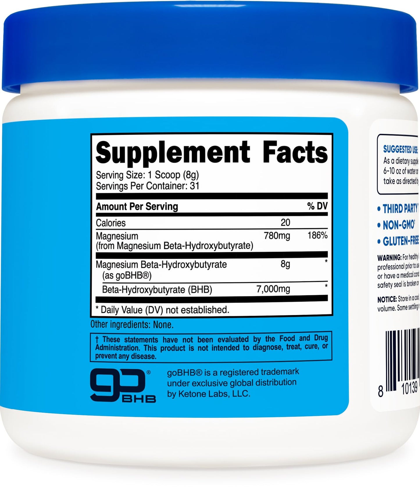 Nutricost Magnesium BHB Salts Powder, 8.8 Ounce