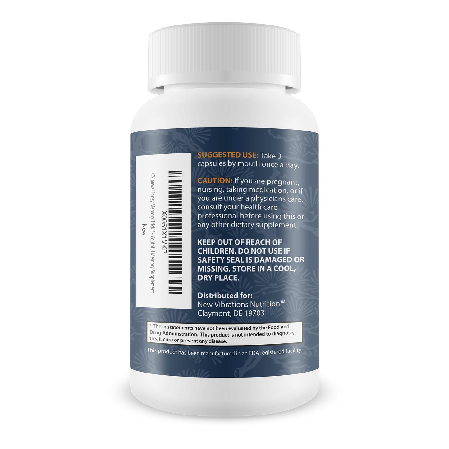 New Vibrations Nutrition Okinawa Honey Memory Trick Capsule 90 Count