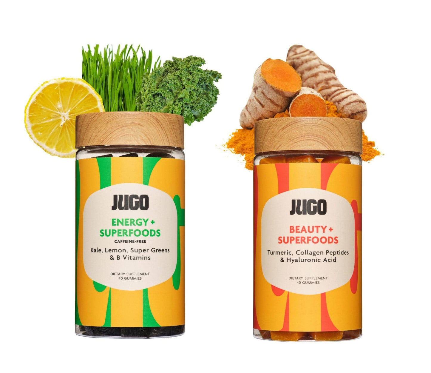 JUGO LLC Beauty + Energy Gummies Bundle – Collagen, Biotin & Vitamin B12, 80 Gummies
