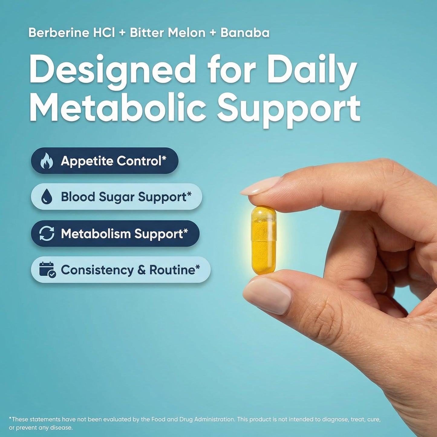 Biotech Labs Berberine HCL 1000 mg with Bitter Melon and Banaba Leaf Capsules, 120 Count