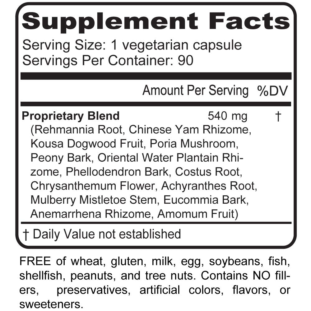 Nature's Health Liver and Kidney Cleanse Supplement – Rehmannia Formula – Naturally Detox and Boost Vitality, 90 Capsules