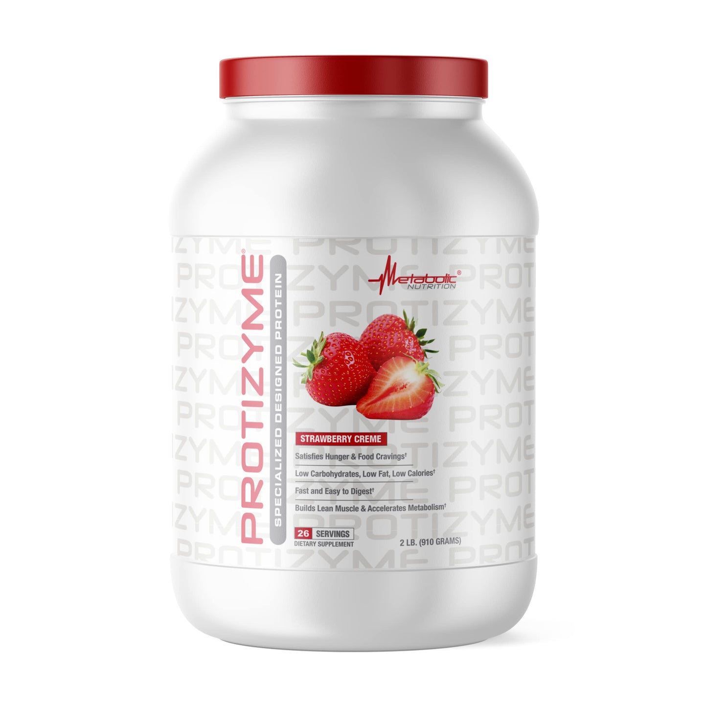 Metabolic Nutrition Protizyme 100% Whey Protein Powder, Strawberry Creme, 32 Servings