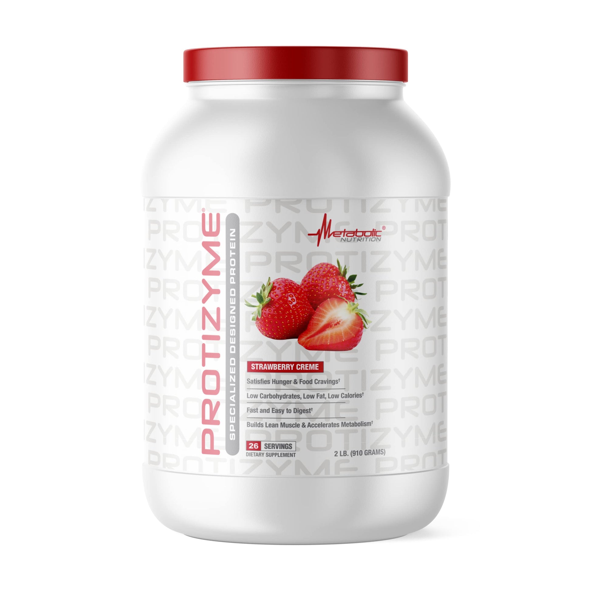 Metabolic Nutrition Protizyme 100% Whey Protein Powder, Strawberry Creme, 32 Servings