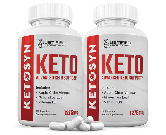 Justified Laboratories Ketosyn Keto ACV Pills 1275MG Keto Support Blend Capsules, 120 Capsules