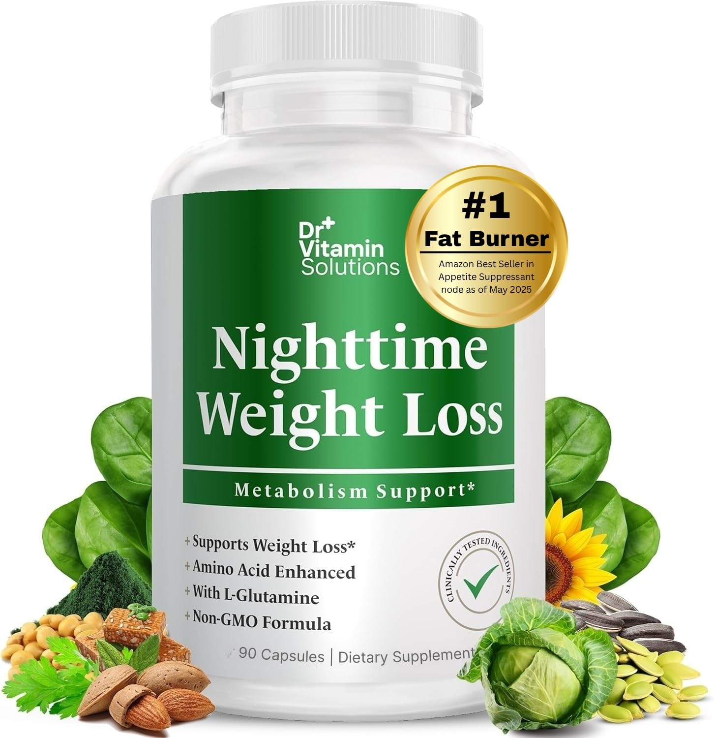 DR VITAMIN SOLUTIONS Nighttime Fat Burner for Women & Men, 90 Capsules