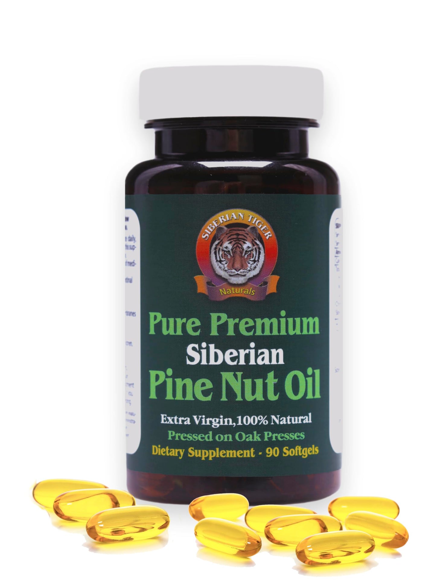 Siberian Tiger Naturals 100% Pure Siberian Pine Nut Oil Capsules, 90 Count