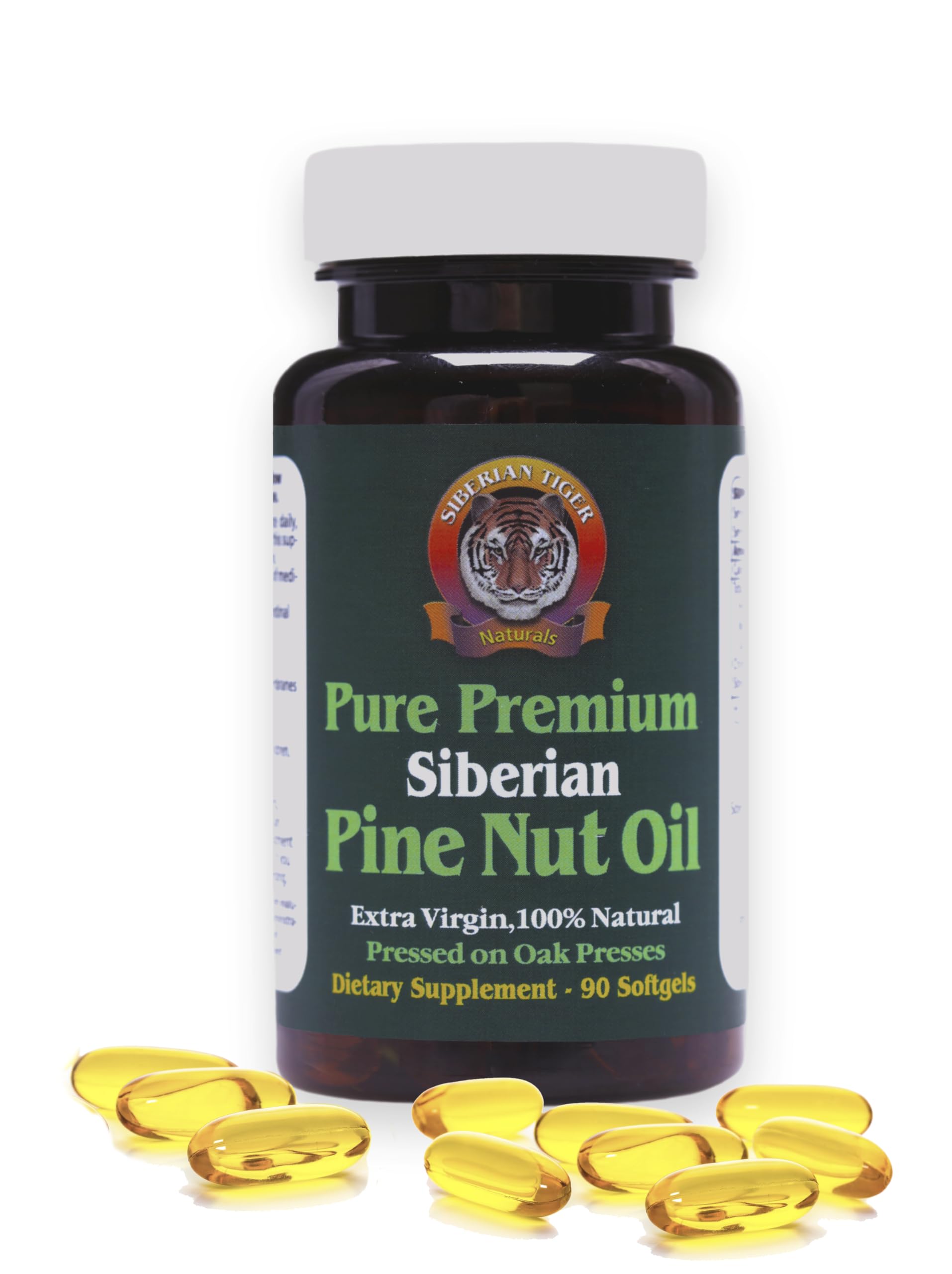 Siberian Tiger Naturals 100% Pure Siberian Pine Nut Oil Capsules, 90 Count