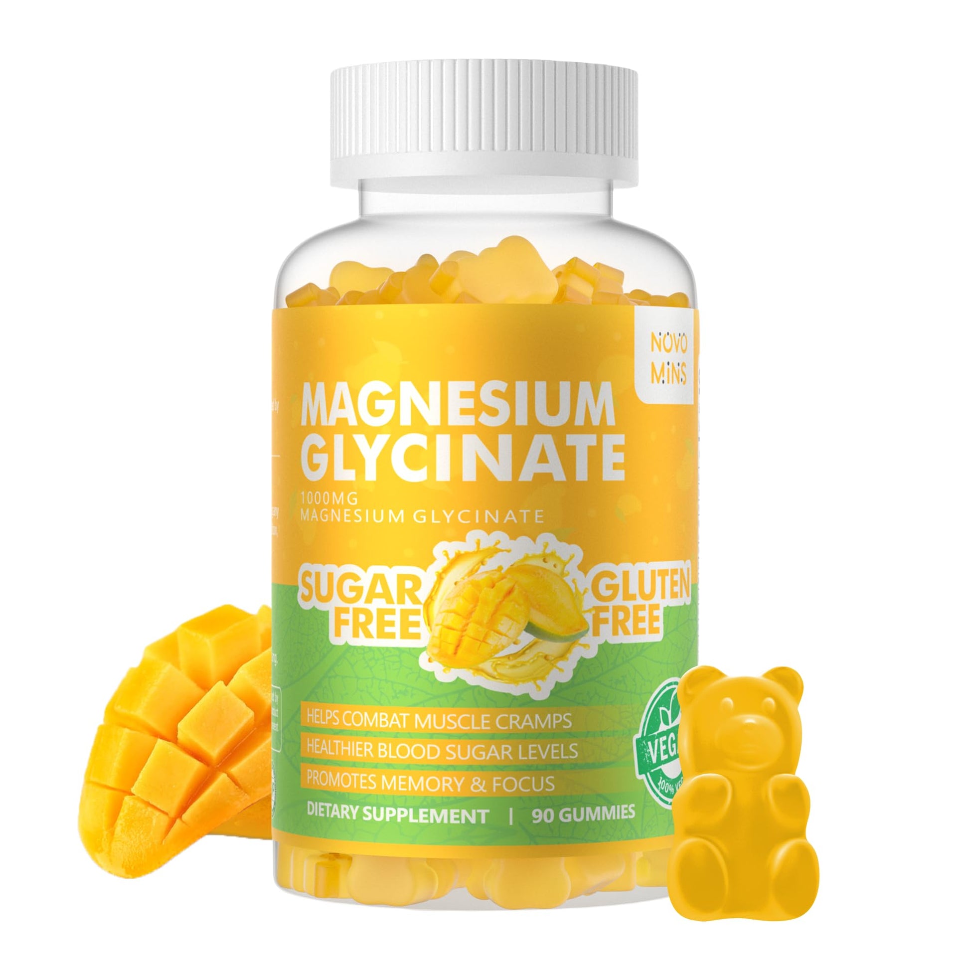 Novomins Magnesium Glycinate 1000mg Gummy, 90 Count