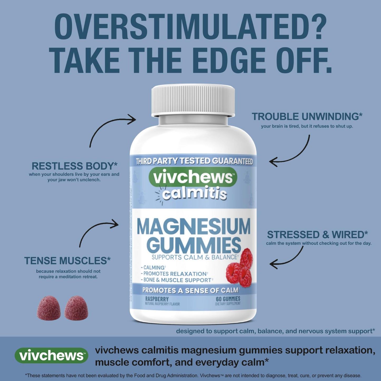 Vivchews Magnesium Gummies 60 ct
