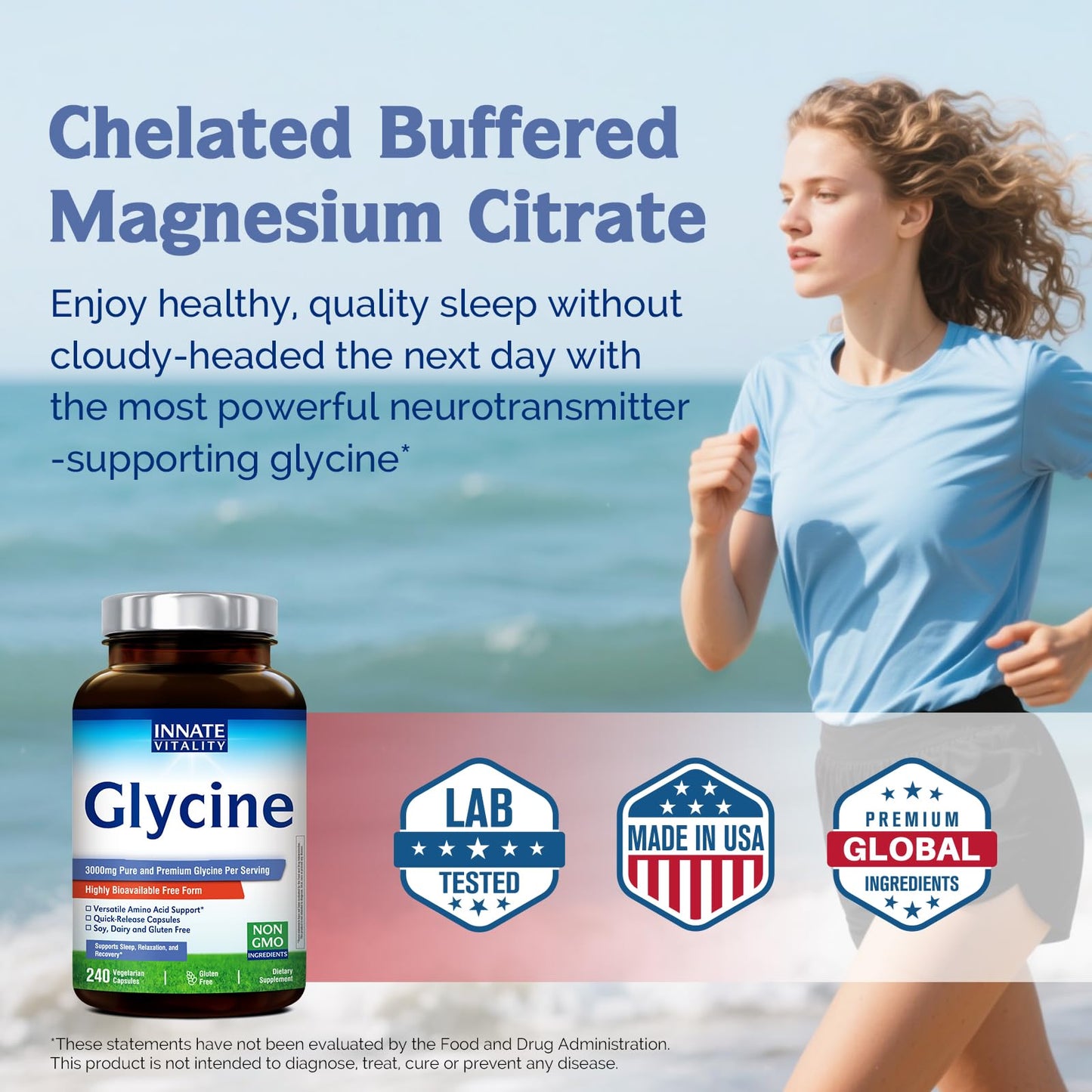 Innate Vitality Glycine Supplements Capsules 240 Capsules