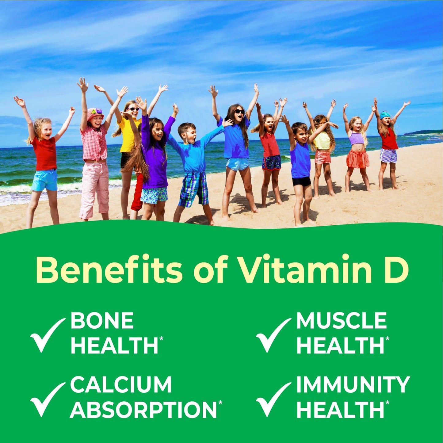 VitaWorks Kids Vitamin D 1000 IU Chewable Tablets, 120 Tablets