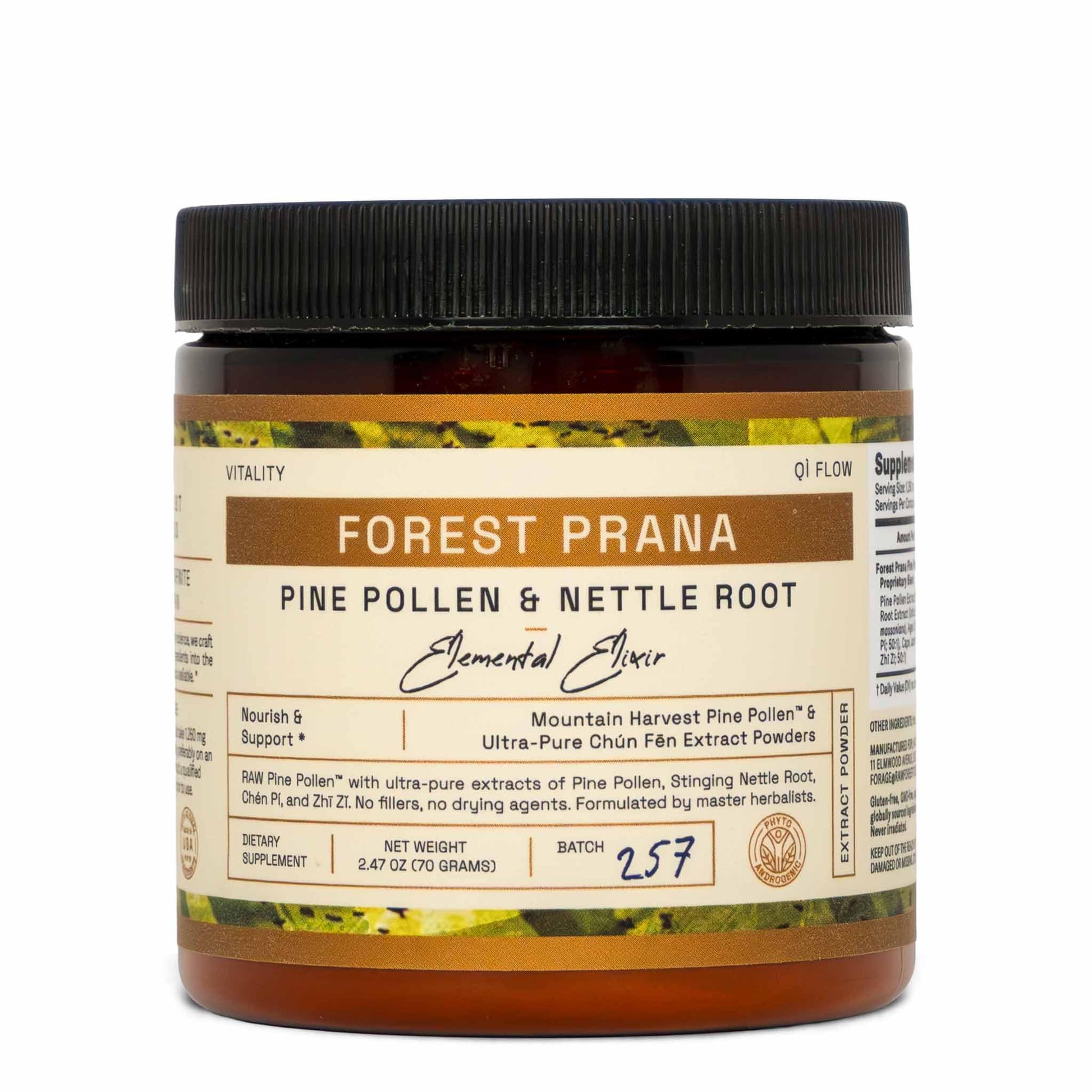 RAW Forest Foods Forest Prana Pine Pollen and Nettle Root Elixir Powder 2.17 Ounce