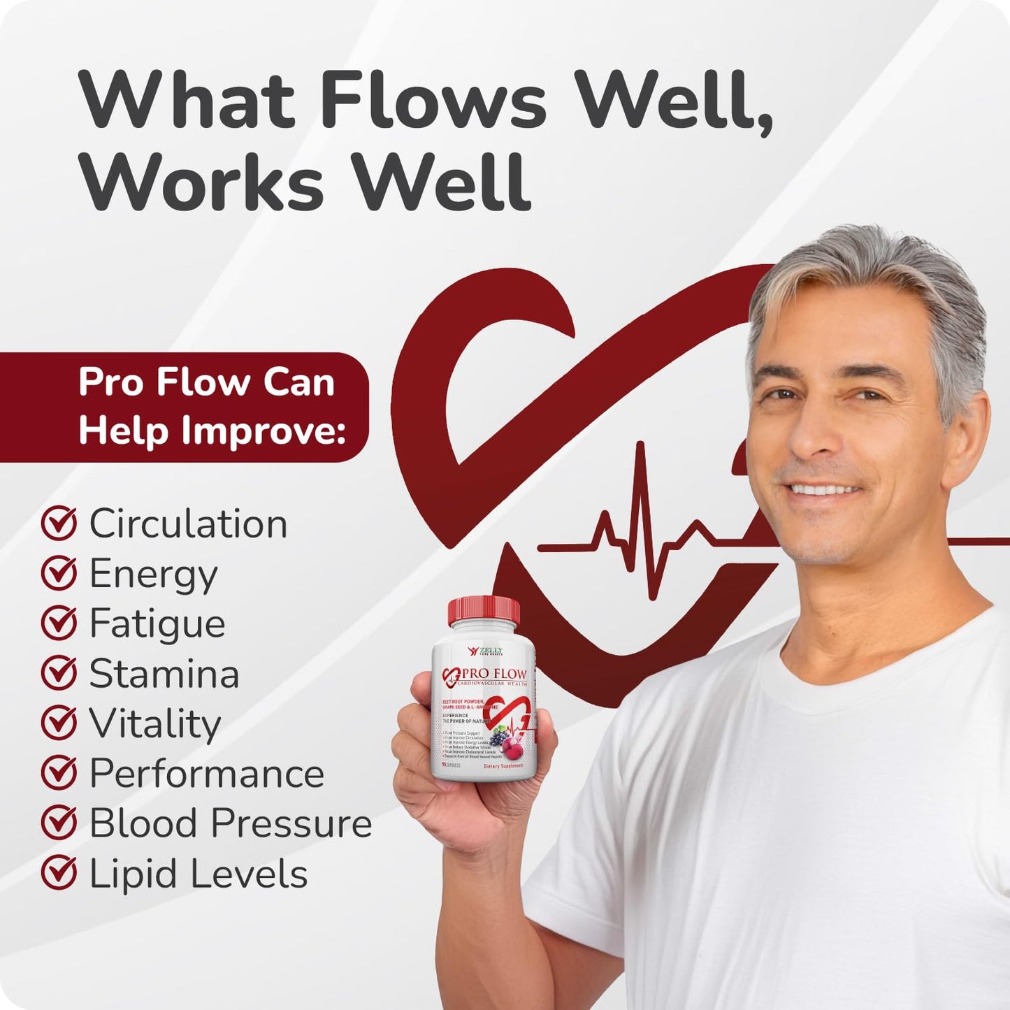 Zelly Pure Health Pro Flow Circulation Support Supplement Capsule, 90 Count