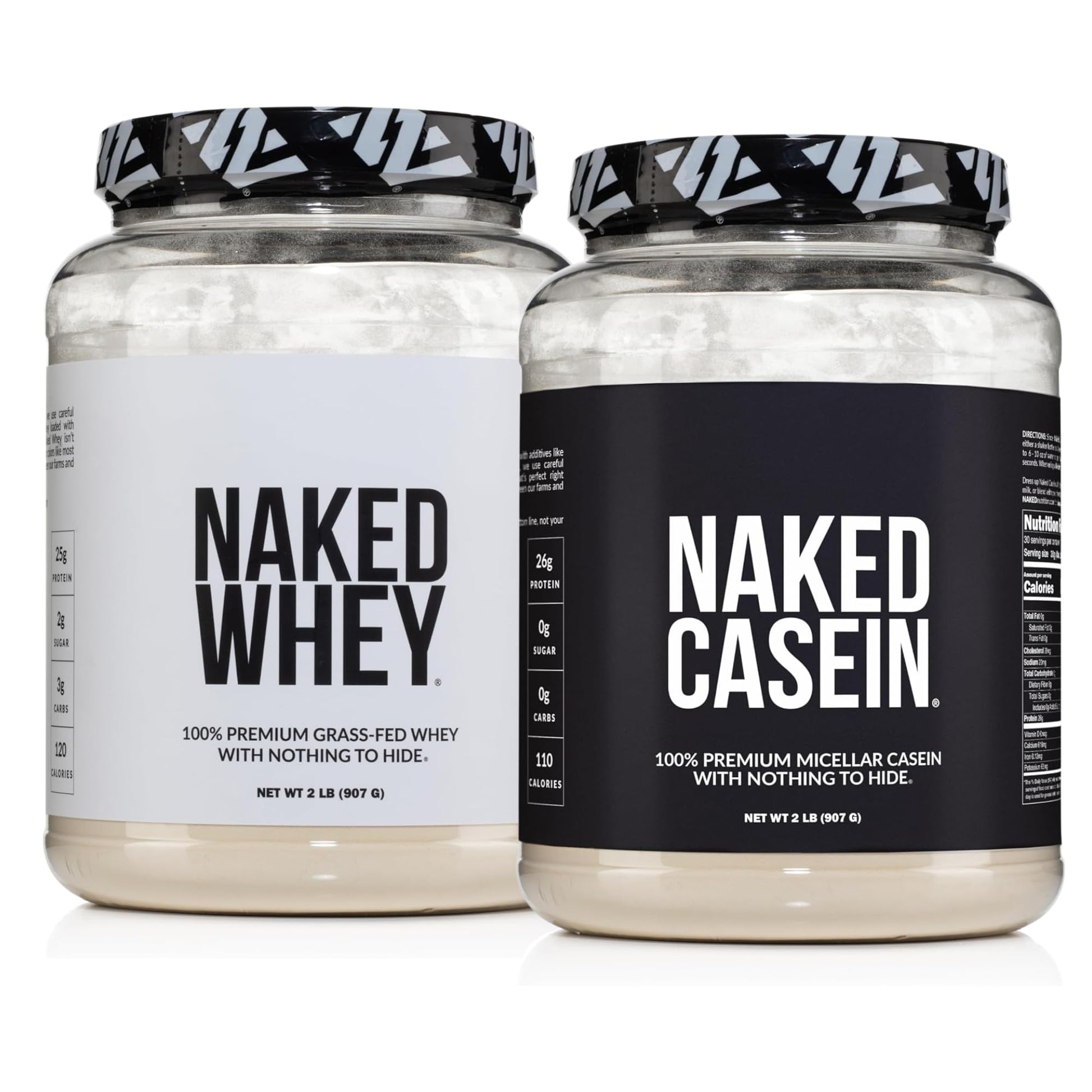 NAKED Whey Protein Powder & Casein Protein Powder, 64