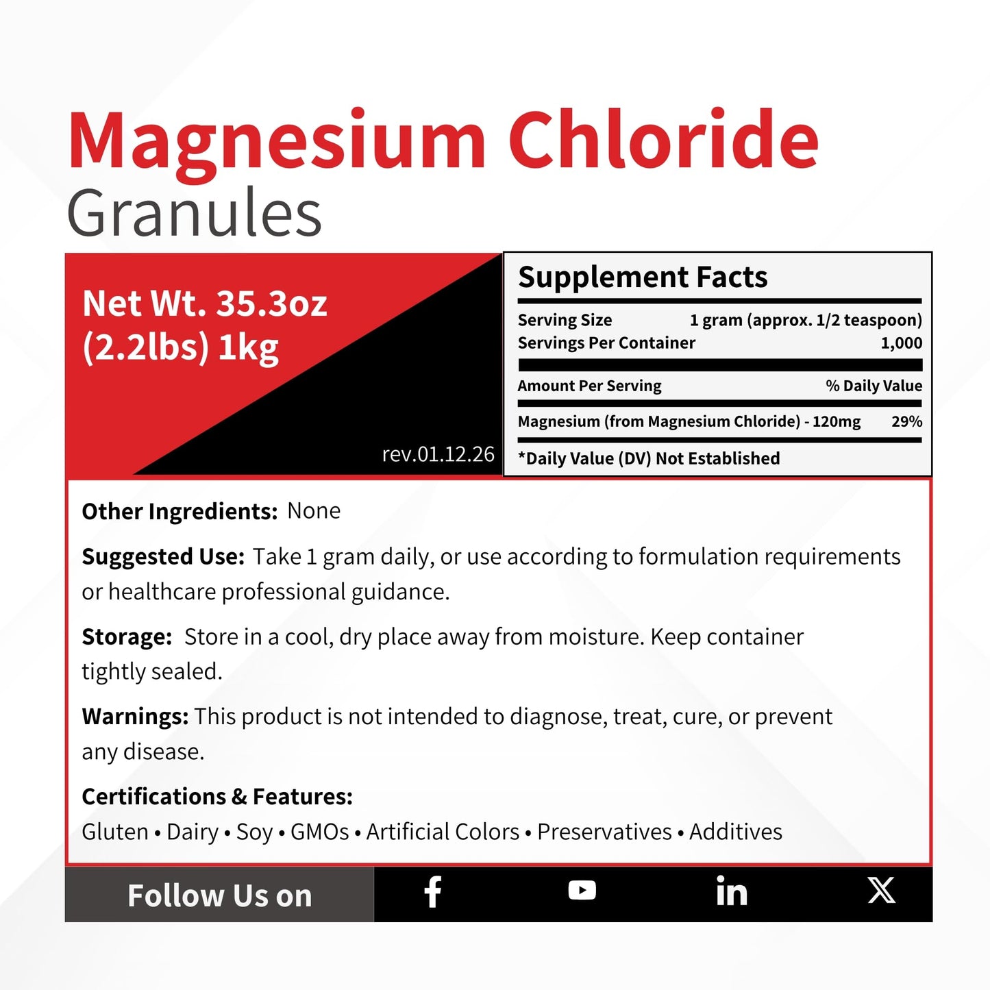 Vivion Magnesium Chloride Powder 35.2 oz