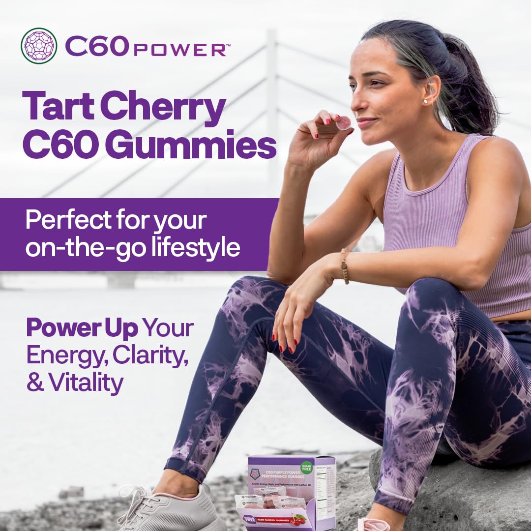 C60 Purple Power C60 Gummies Natural Wellness & Antioxidant Support, 30 Count