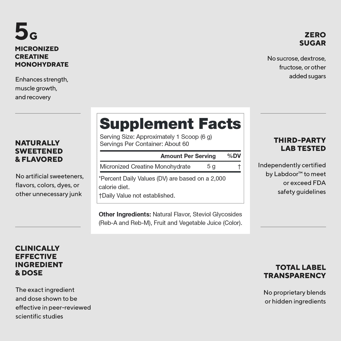 LEGION Micronized Creatine Monohydrate Powder 60 Servings