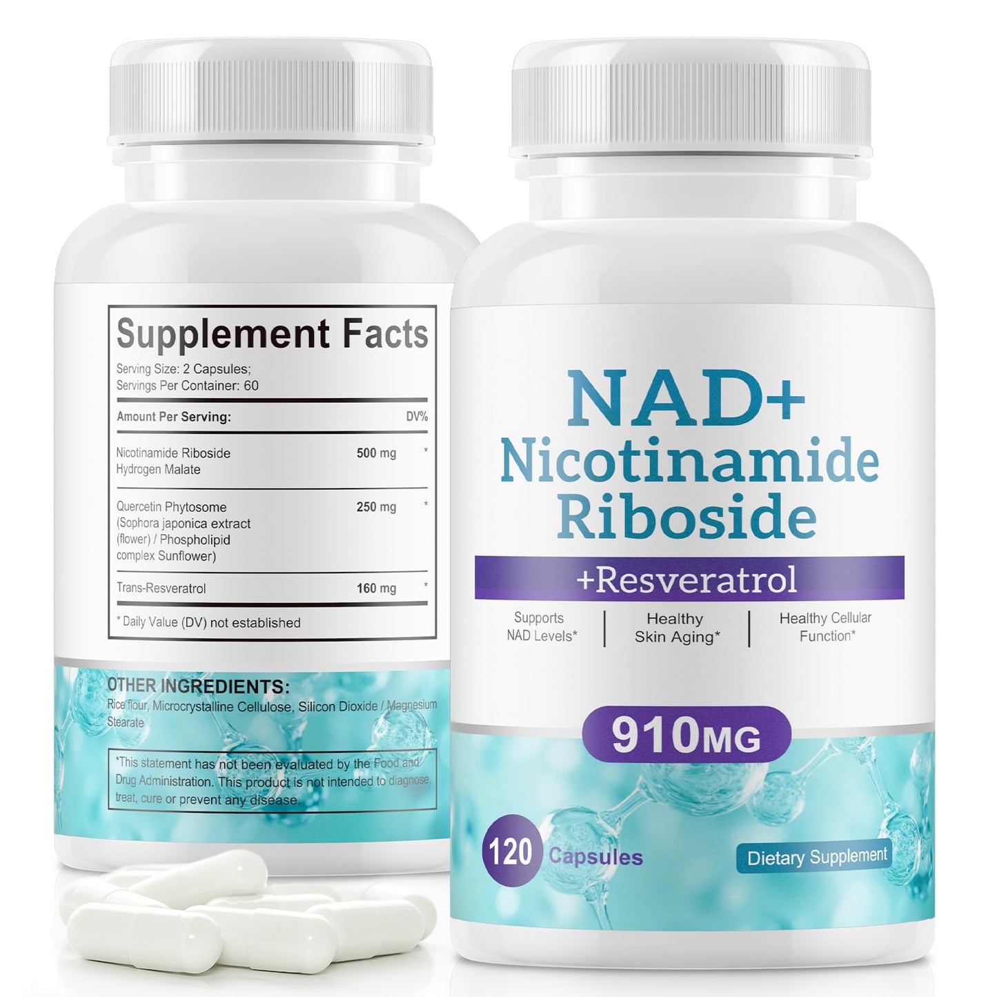Ruduwu Liposomal NAD Resveratrol Supplement Capsule, 120 Capsules