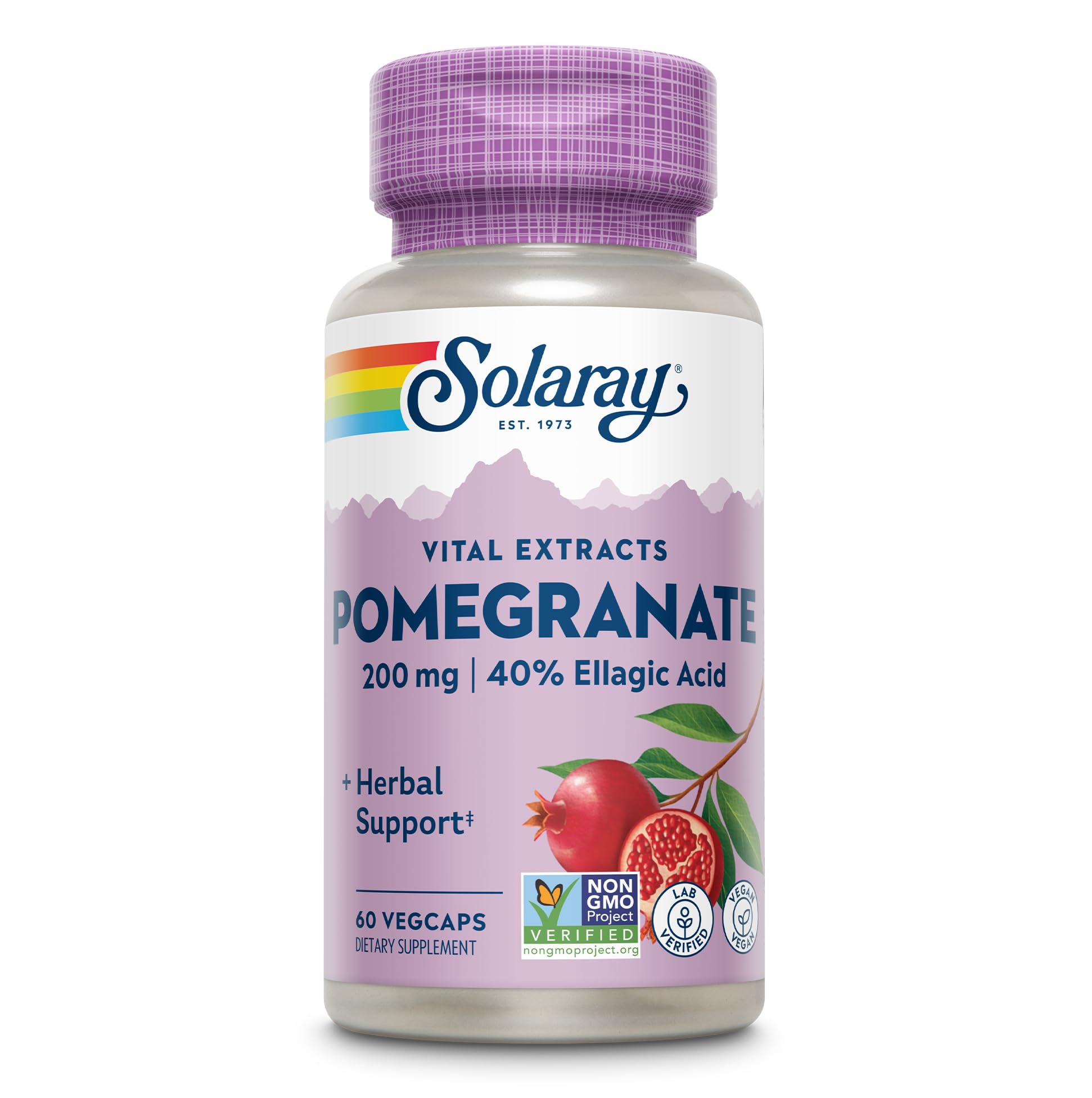 SOLARAY Pomegranate Extract 200 mg Capsule, 60 Count