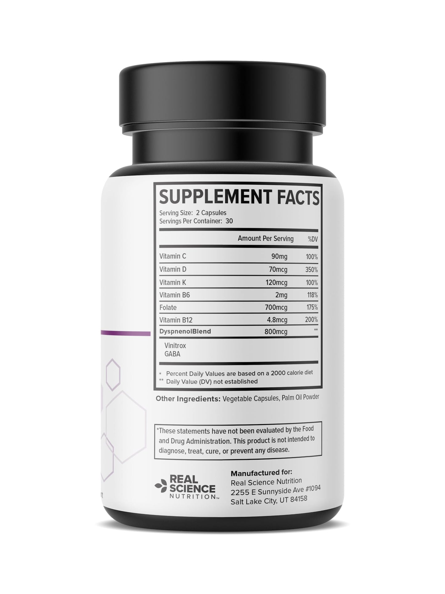 Real Science Nutrition Dyspnenol Miracle Capsule, 60 Count
