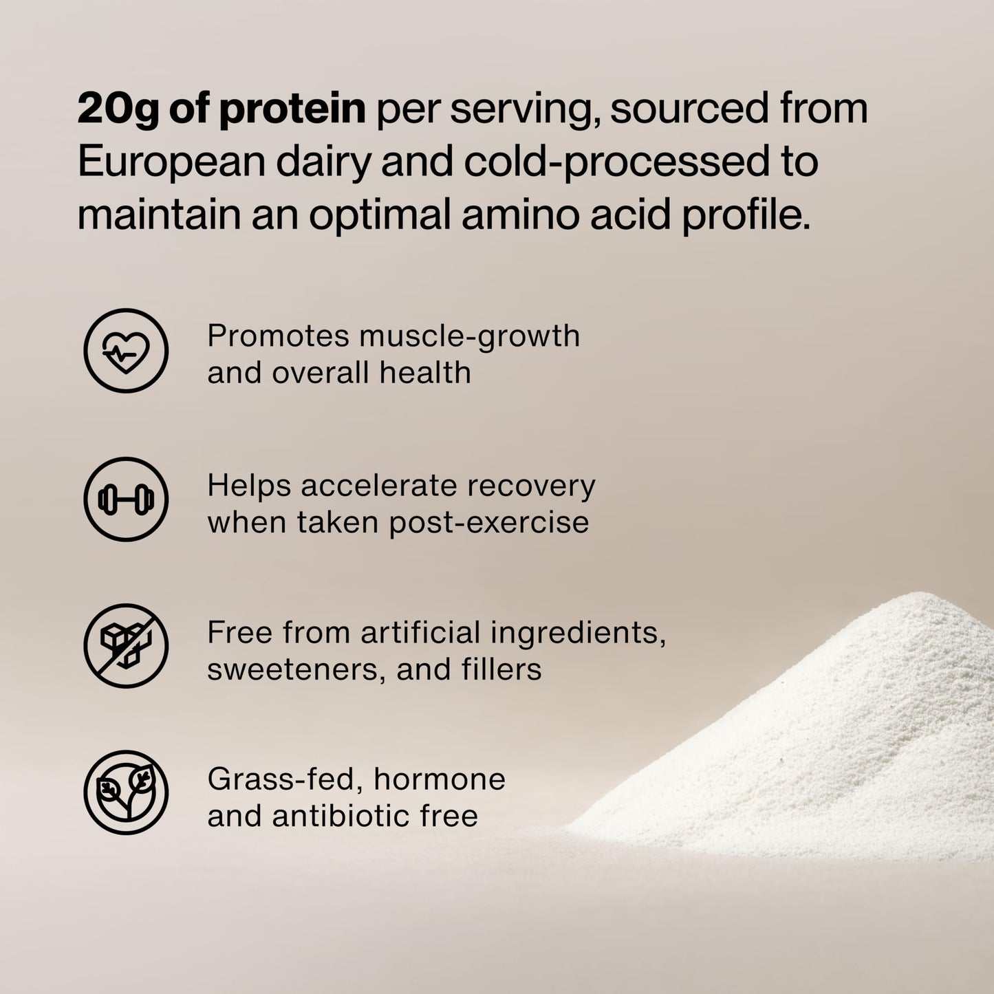 Momentous Essential Grass-Fed Whey Protein Powder, 25 Servings