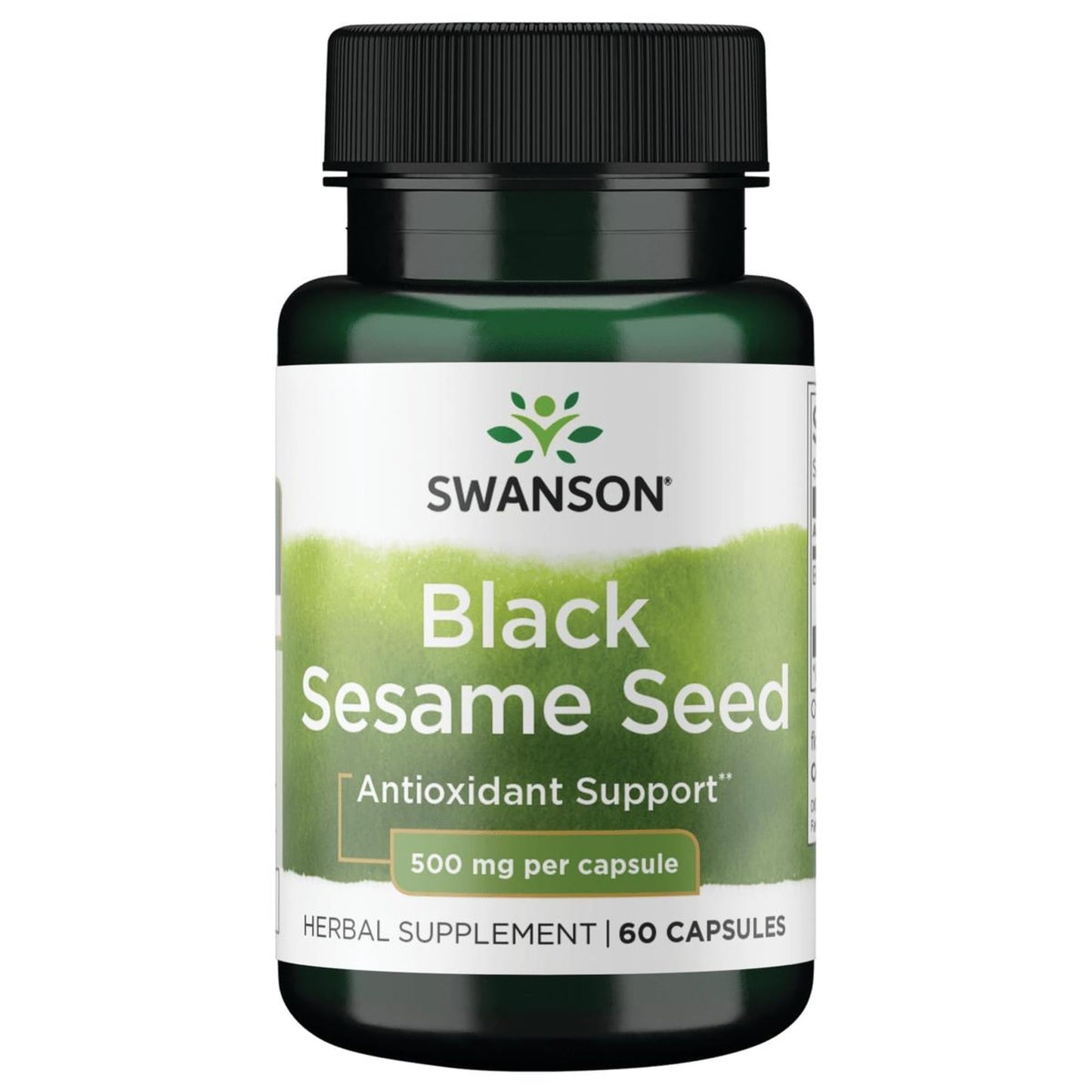 Swanson Full Spectrum Black Sesame Seed 500 mg Capsules, 60 Count