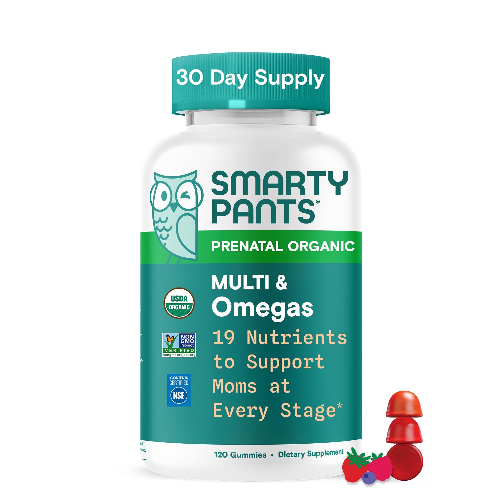 SmartyPants Organic Prenatal Vitamins for Women Multivitamin Gummies, 1 Count
