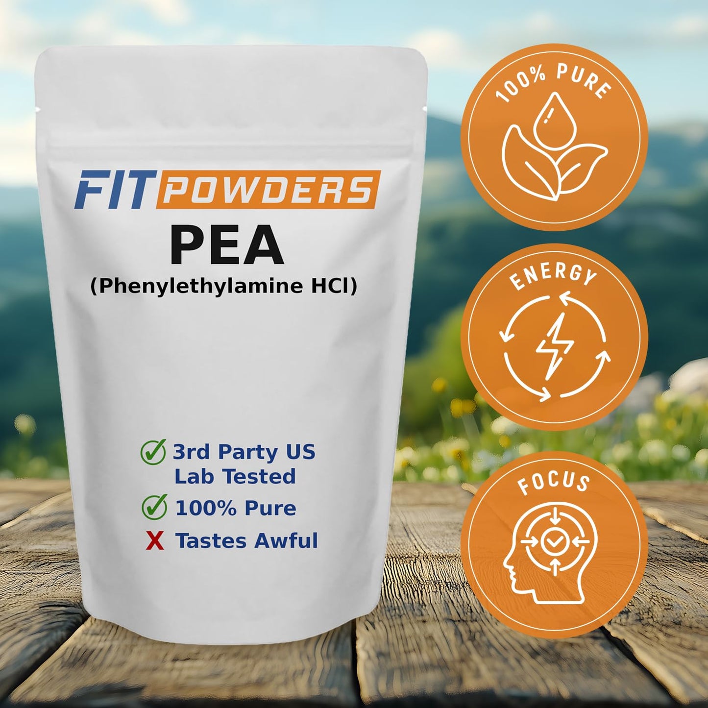 FitPowders Phenylethylamine Supplement (500 Grams) Phenethylamine HCL Form Powder 17.63 oz