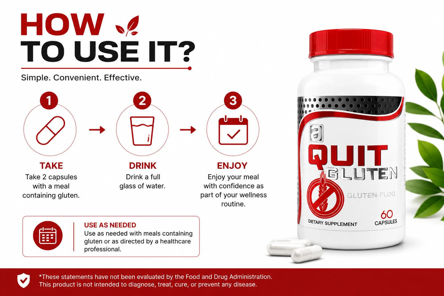 QUIT GLUTEN Quit Gluten Capsule 60 Count
