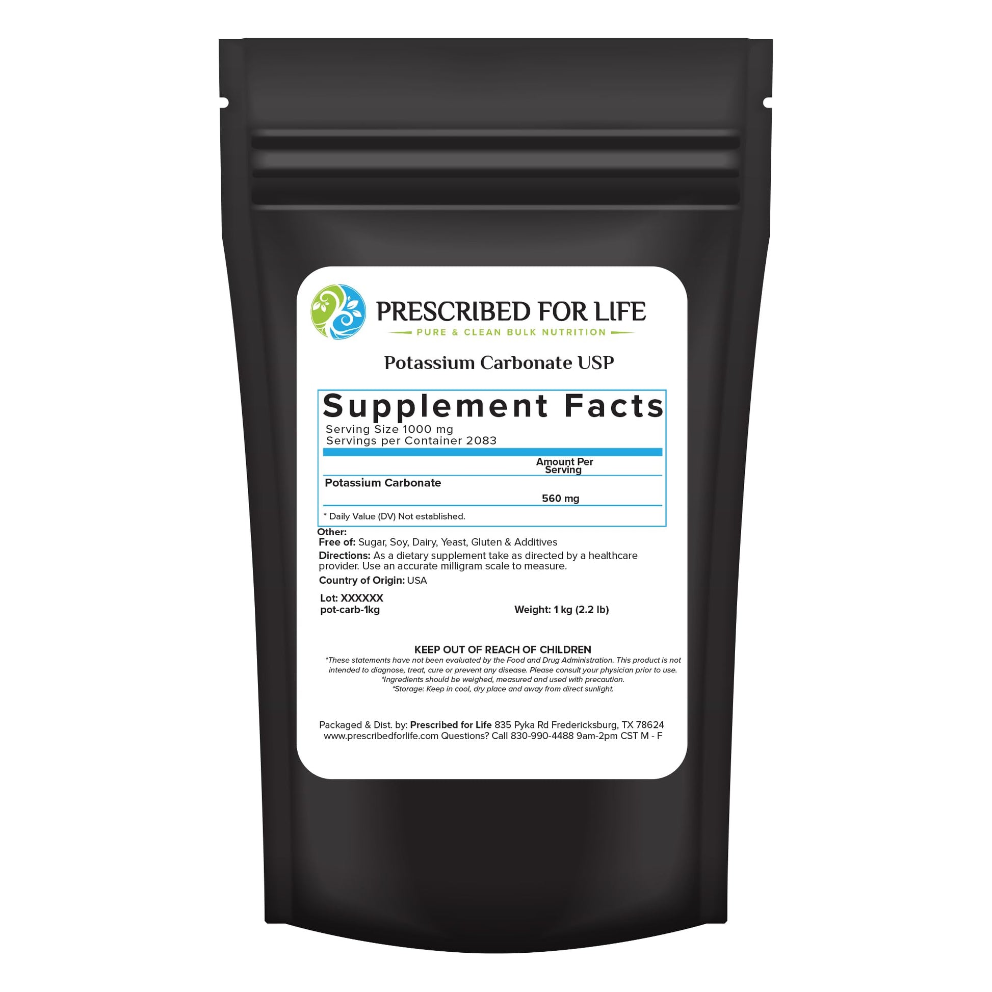 Prescribed For Life Potassium Carbonate Powder, 35.27 oz