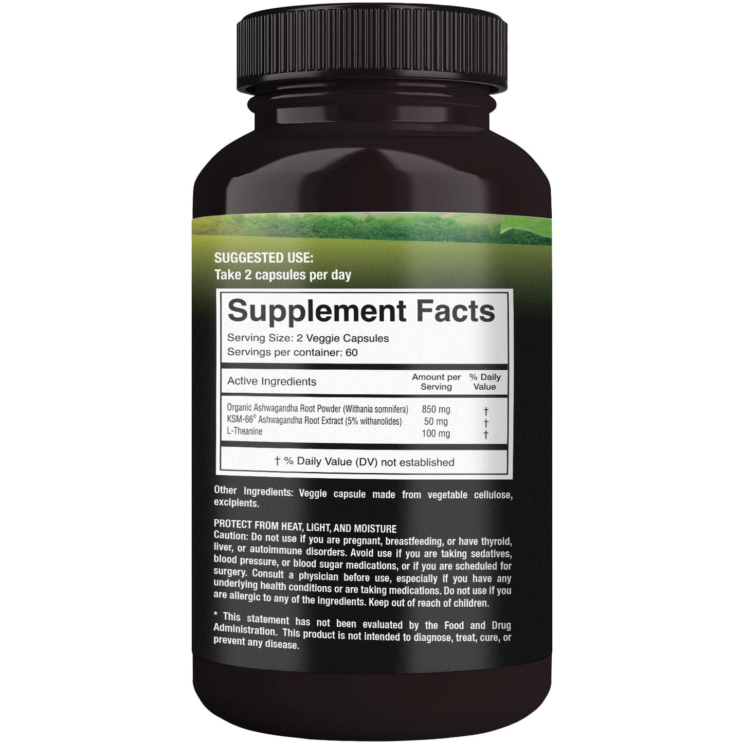 SUPREME HERBALS Ashwagandha 500 mg with KSM-66® & L-Theanine Capsule, 1 Count
