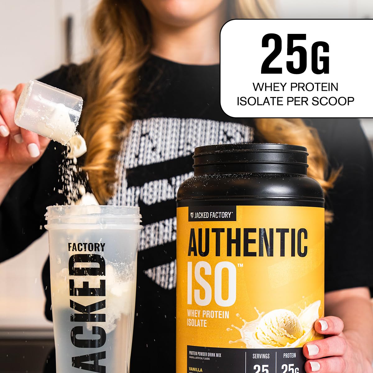 Jacked Factory ISO Whey Protein Isolate Powder, Vanilla, 25 Servings