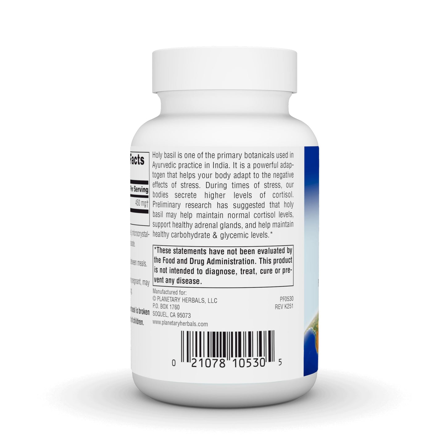 Planetary Herbals Holy Basil Capsules, 60 Count