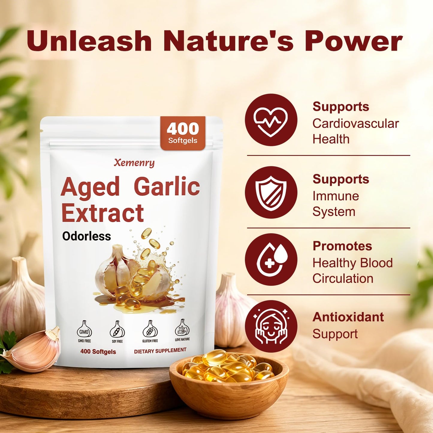 Xemenry Aged Garlic Extract Softgels 400
