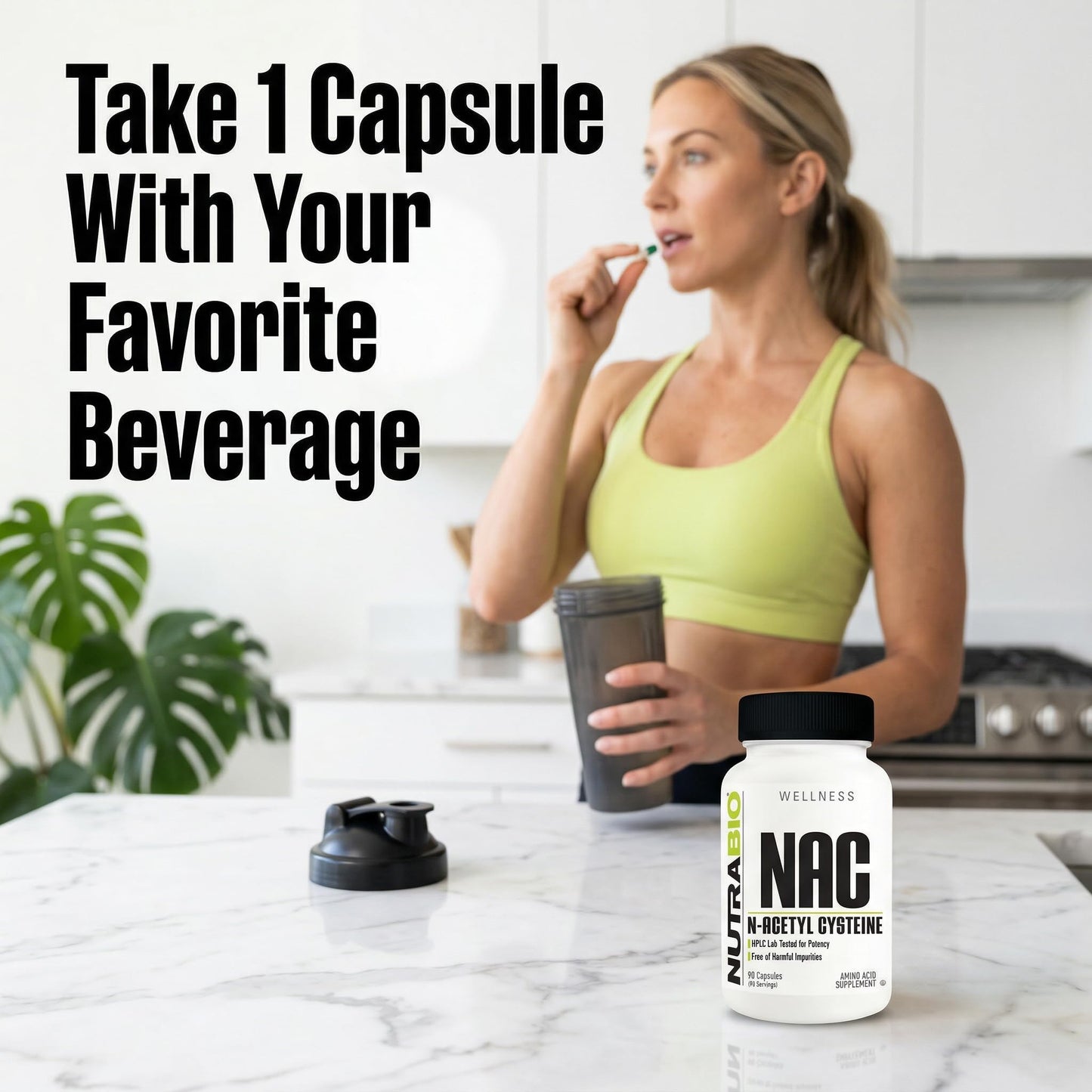 NutraBio N-Acetyl Cysteine Supplement (NAC) Capsule 90 Capsules