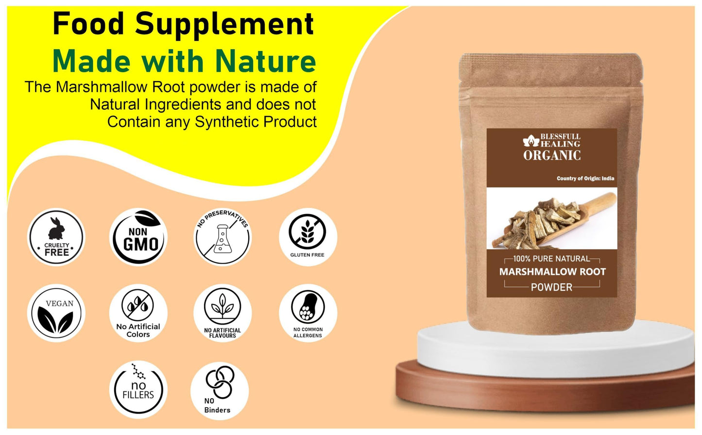 Blessfull Healing Organic Marshmallow Root Powder 300 Gram