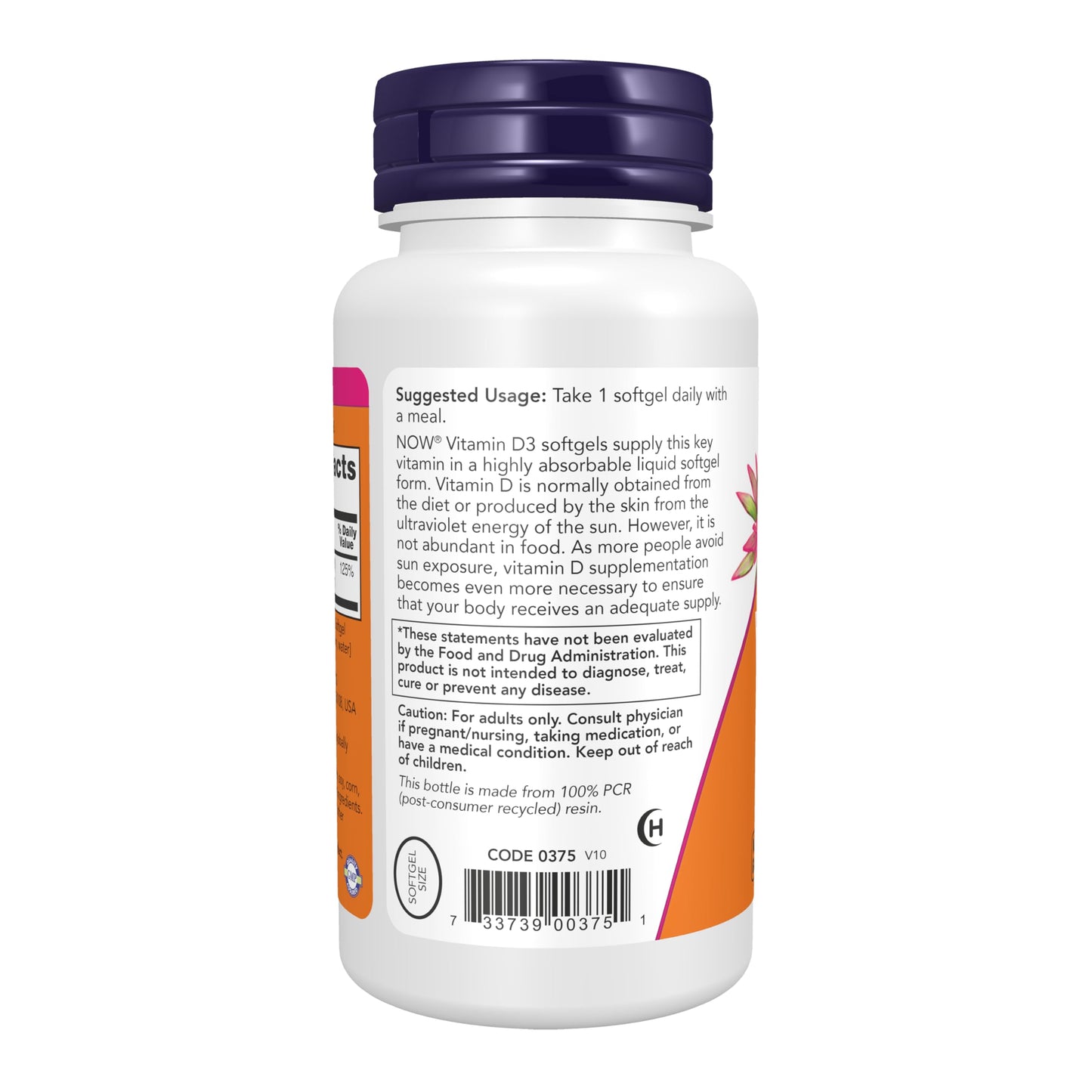 NOW Foods Vitamin D-3 1000 IU Softgels, 360 Count