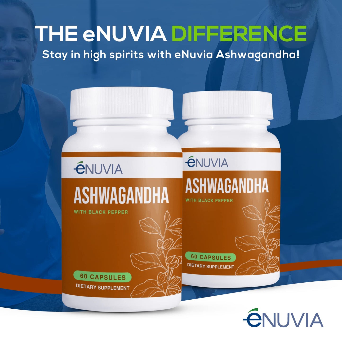 Enuvia Ashwagandha Supplement Capsules 60 Count