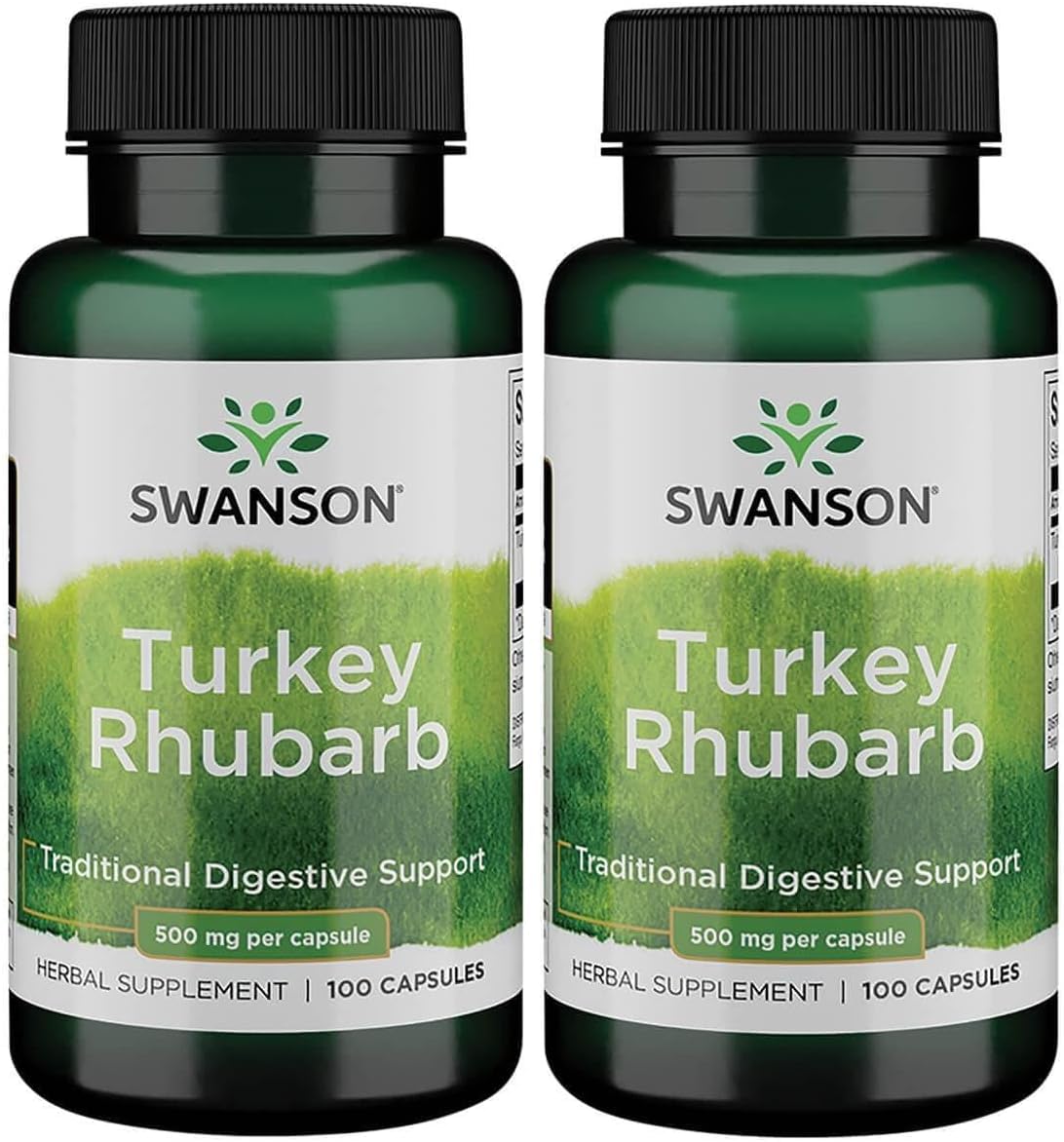 Swanson Turkey Rhubarb Capsules 200 Capsules