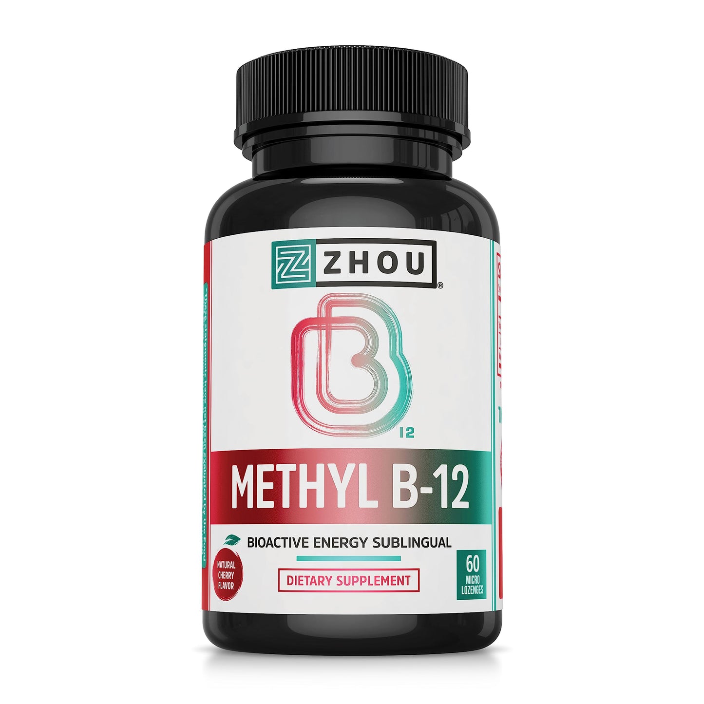 ZHOU Methyl Vitamin B12 Lozenges 5000 mcg, Cherry, 60 Count