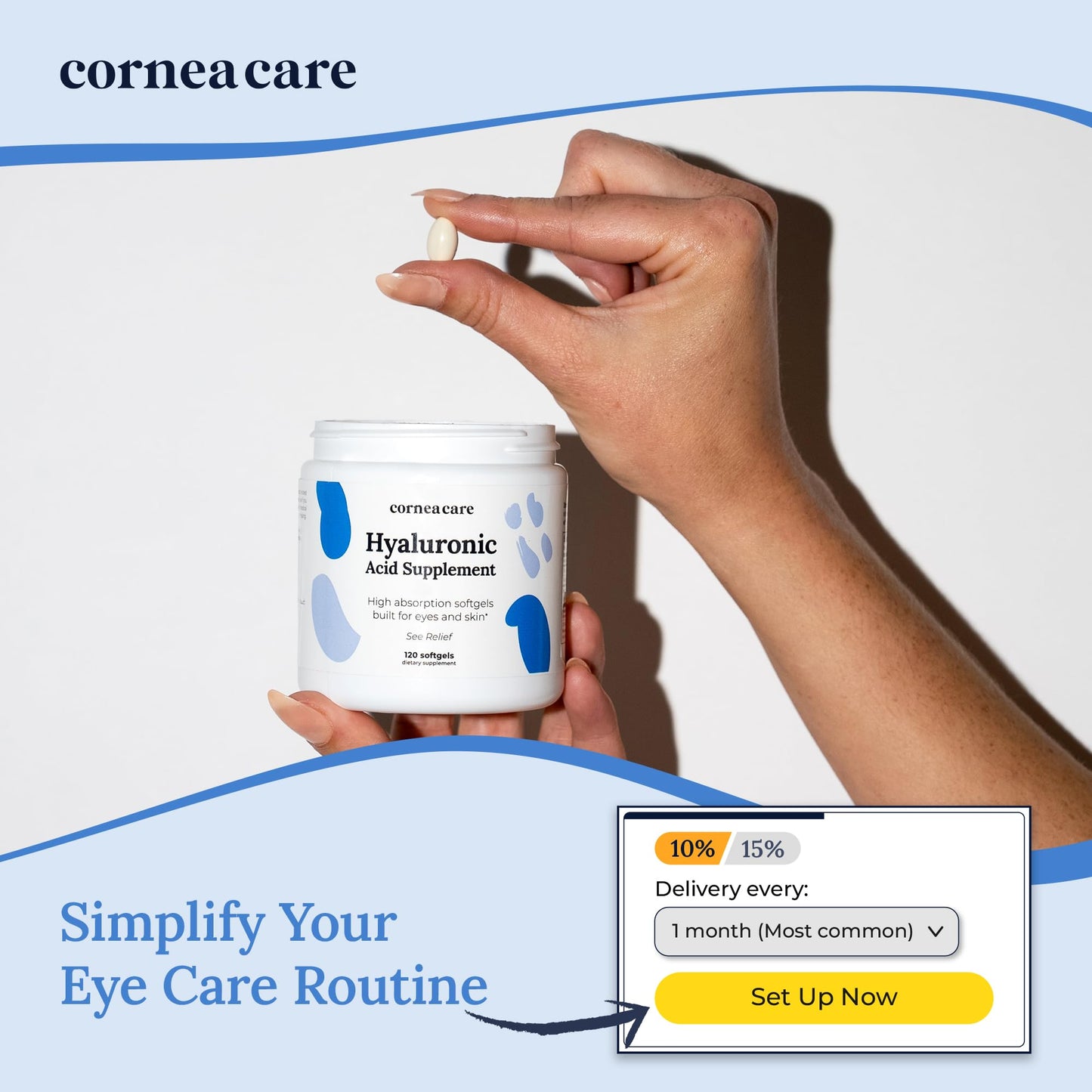 CorneaCare High Absorption Hyaluronic Acid Softgels, 120 Softgels