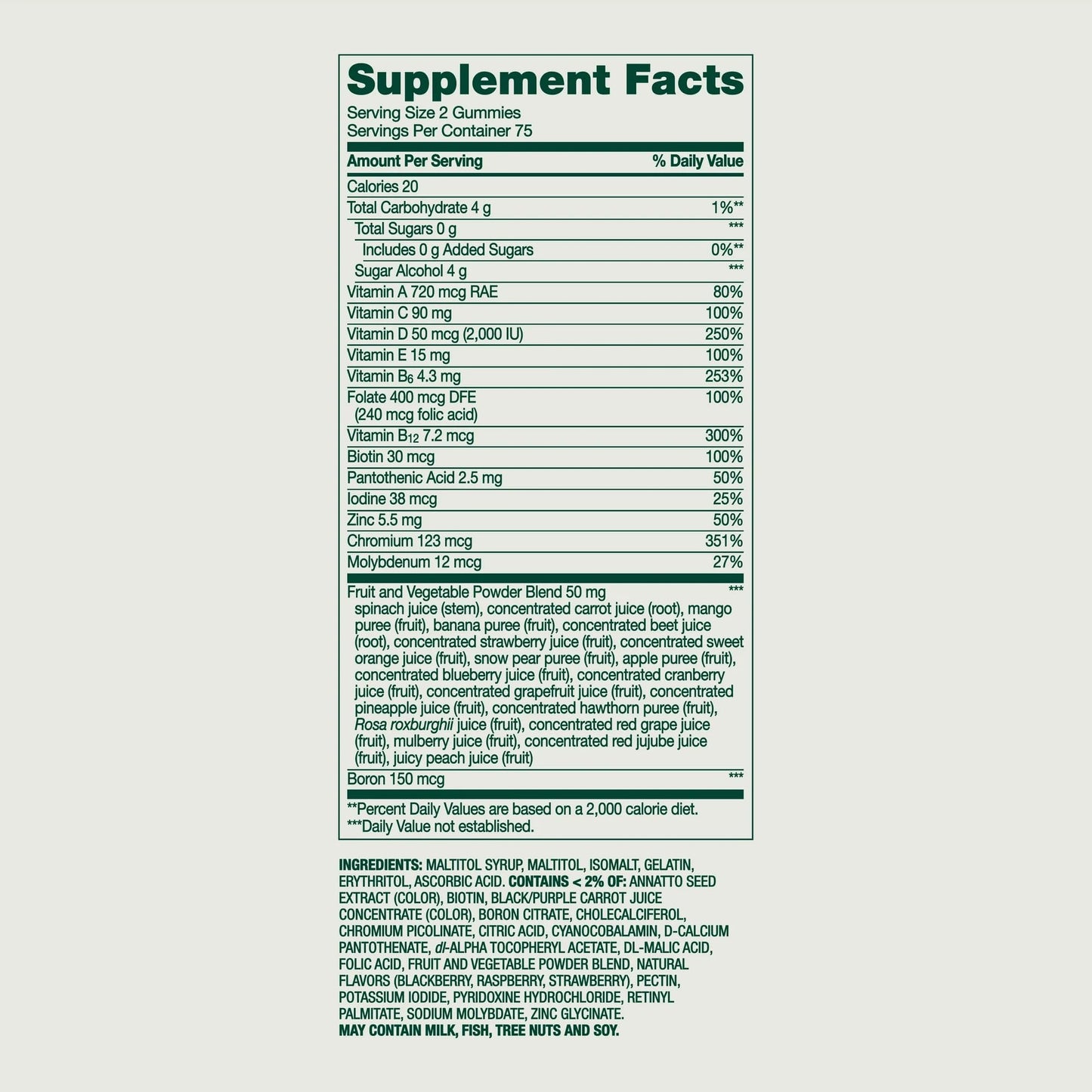 SUREFECT Spring Valley Zero Sugar Men's Multivitamin Gummies, 150 Count