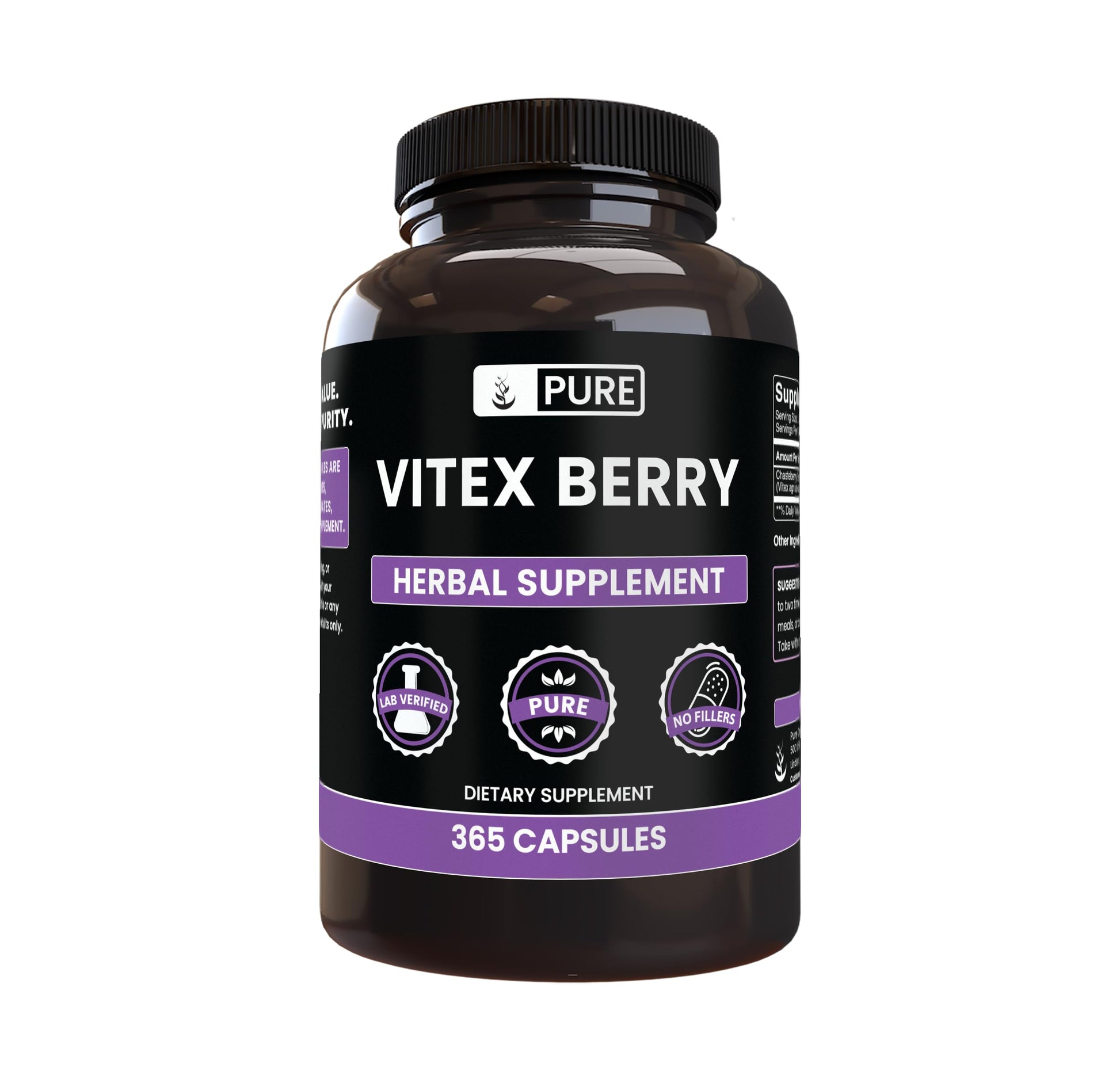 PURE ORIGINAL INGREDIENTS Vitex Berry (Chasteberry) Capsules, 365 Count